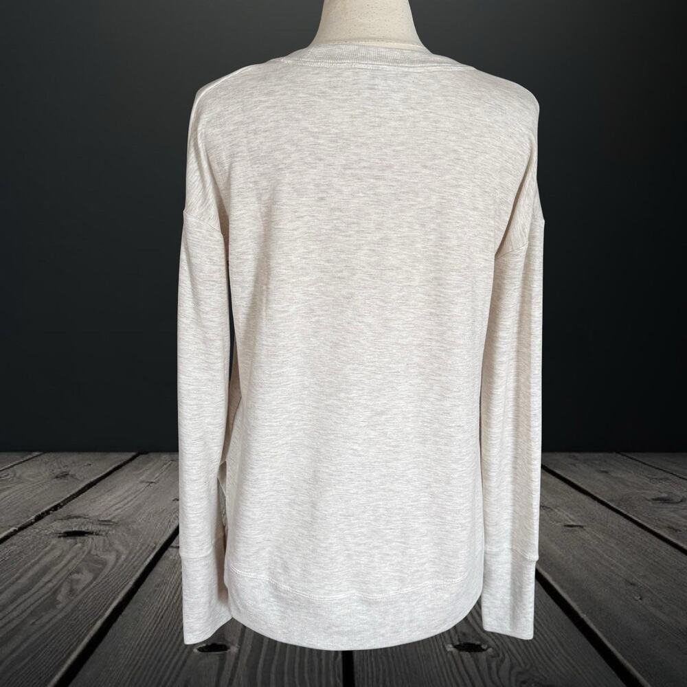 Athleta Coaster Luxe Sweatshirt Sz XS 20.5" Bust Oatmeal Activewear Tunic Length